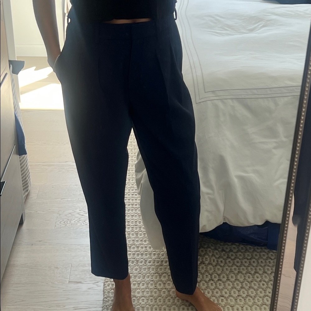 Tory Burch Black Cropped Tapered Pants